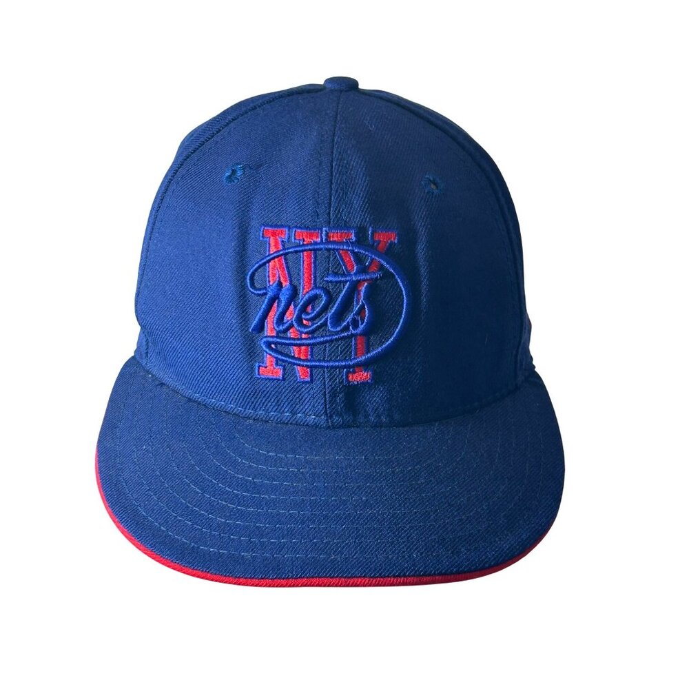 NY Nets Hardwood Classics New Era Cap Blue Red 6 7/8 Logo Team Apparel NBA ABA